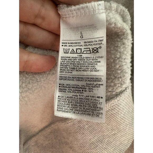 OLD NAVY California 1994 Womens Fleece Hoodie Sweatshirt Large Grey Kangaroo - Picture 7 of 8